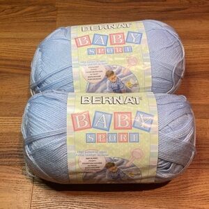 Lot Of 2 Bernat Yarn BABY SPORT acrylic Pale Blue 300g 10.5oz❌read❌